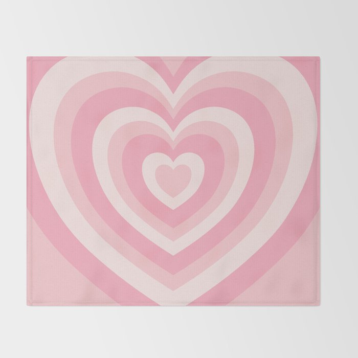 Pink Love Hearts  Throw Blanket Gallery Image 2