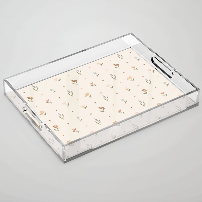 Folk Wildflowers Acrylic Tray Gallery Image 1