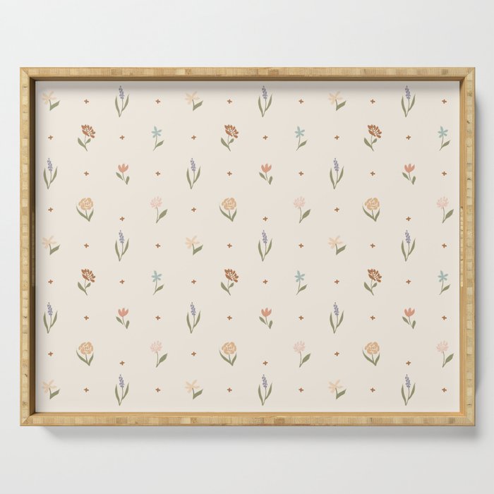 Folk Wildflowers Serving Tray Gallery Image 1