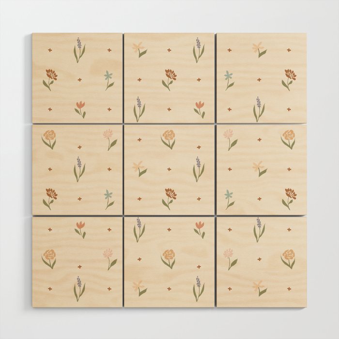 Folk Wildflowers Wood Wall Art Gallery Image 1