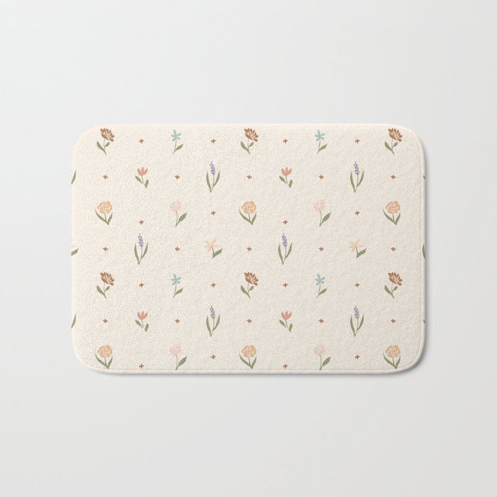 Folk Wildflowers Bath Mat Gallery Image 1