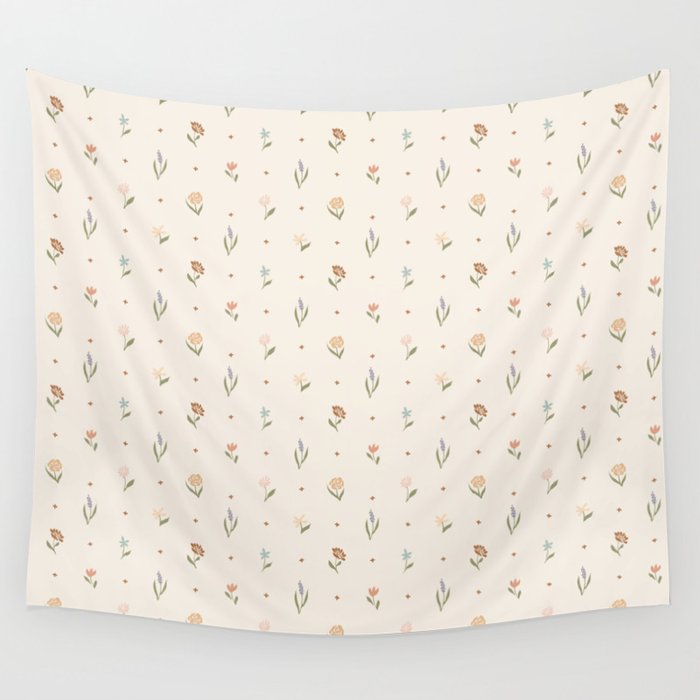 Folk Wildflowers Wall Tapestry Gallery Image 1