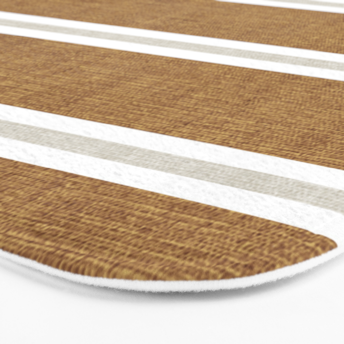 Cadence stripes - rust and beige stripes Bath Mat Gallery Image 3
