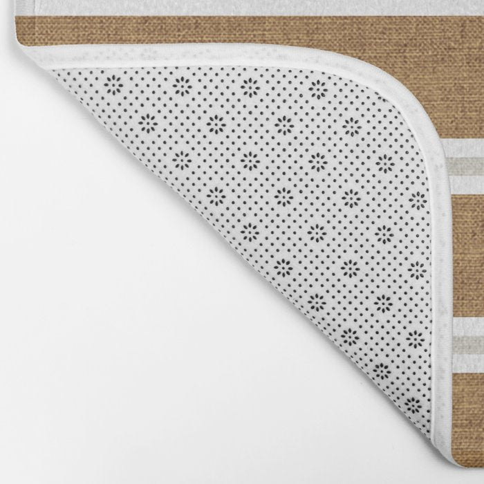 Cadence stripes - rust and beige stripes Bath Mat Gallery Image 2