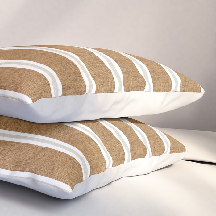 Cadence stripes - rust and beige stripes Pillow Sham Gallery Image 3