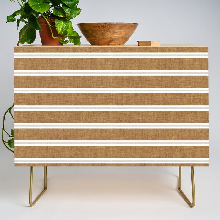 Cadence stripes - rust and beige stripes Credenza Gallery Image 1