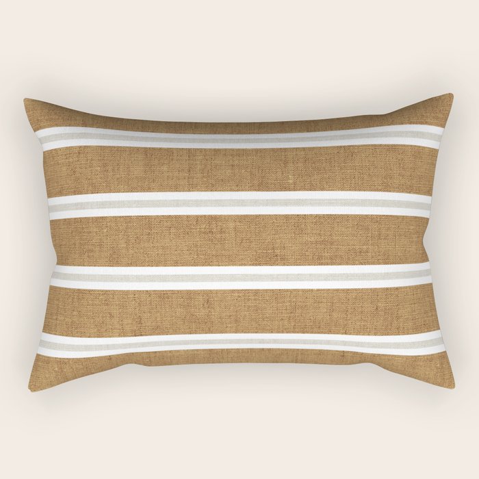 Cadence stripes - rust and beige stripes Rectangular Pillow Gallery Image 2