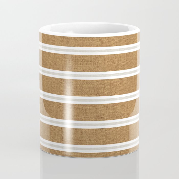 Cadence stripes - rust and beige stripes Coffee Mug Gallery Image 4