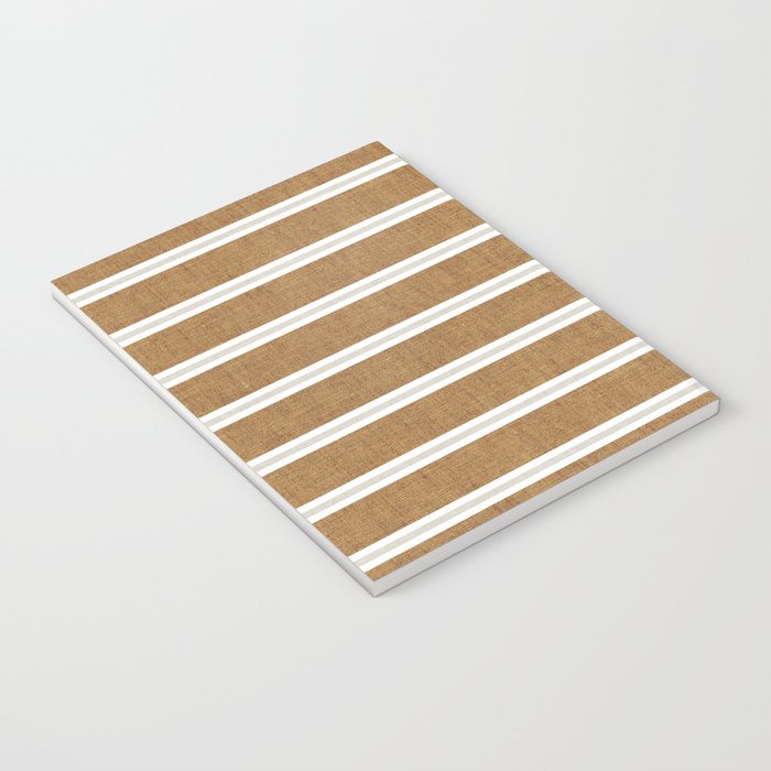 Cadence stripes - rust and beige stripes Notebook Gallery Image 3