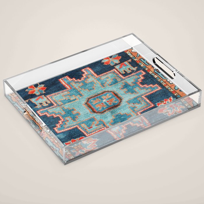 Karabakh  Antique South Caucasus Azerbaijan Rug Print Acrylic Tray Gallery Image 1