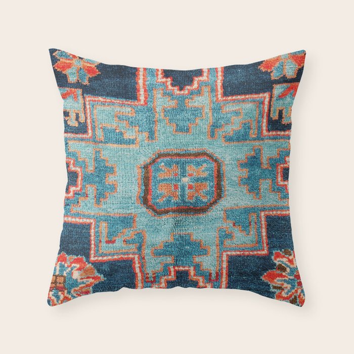 Karabakh  Antique South Caucasus Azerbaijan Rug Print Throw Pillow Gallery Image 6