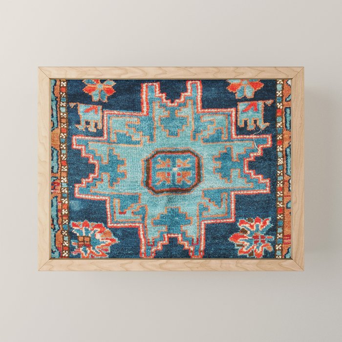 Karabakh  Antique South Caucasus Azerbaijan Rug Print Mini Art Print Gallery Image 1