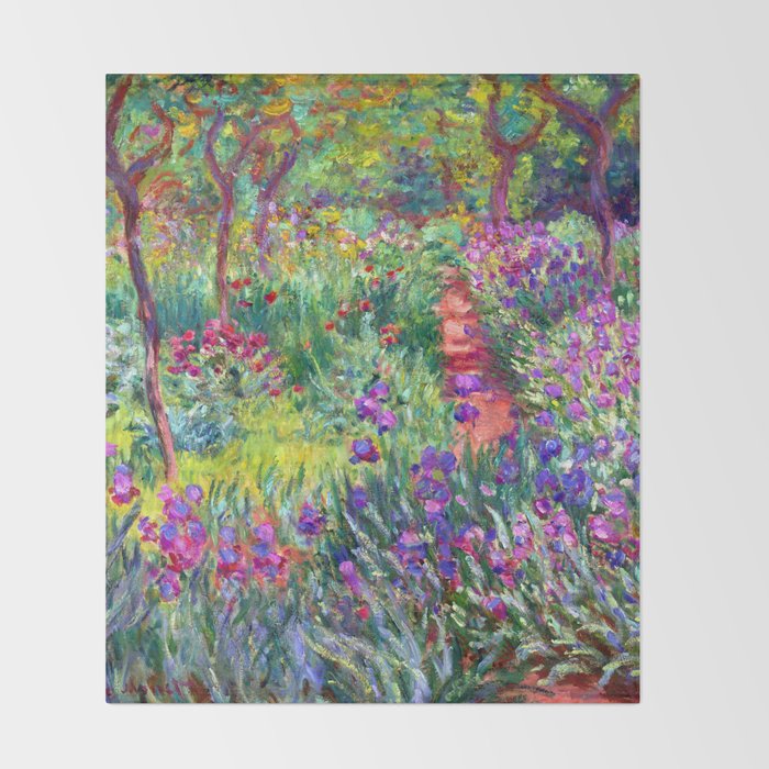 Claude Monet Garden in Giverny Throw Blanket Gallery Image 2
