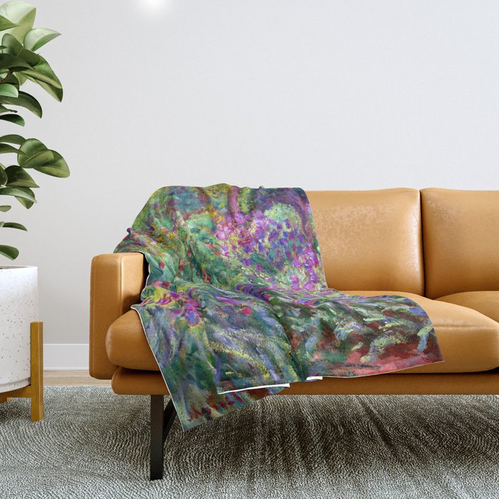 Claude Monet Garden in Giverny Throw Blanket Gallery Image 1