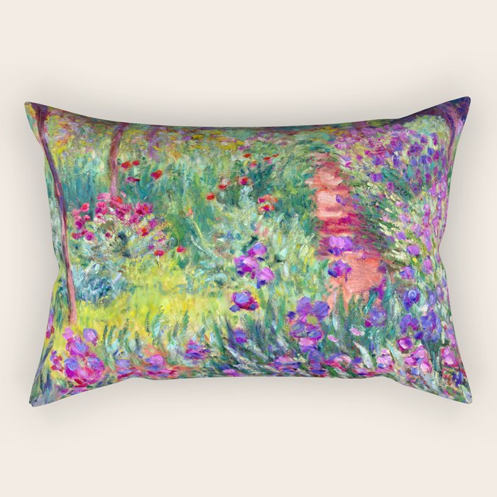 Claude Monet Garden in Giverny Rectangular Pillow Gallery Image 1