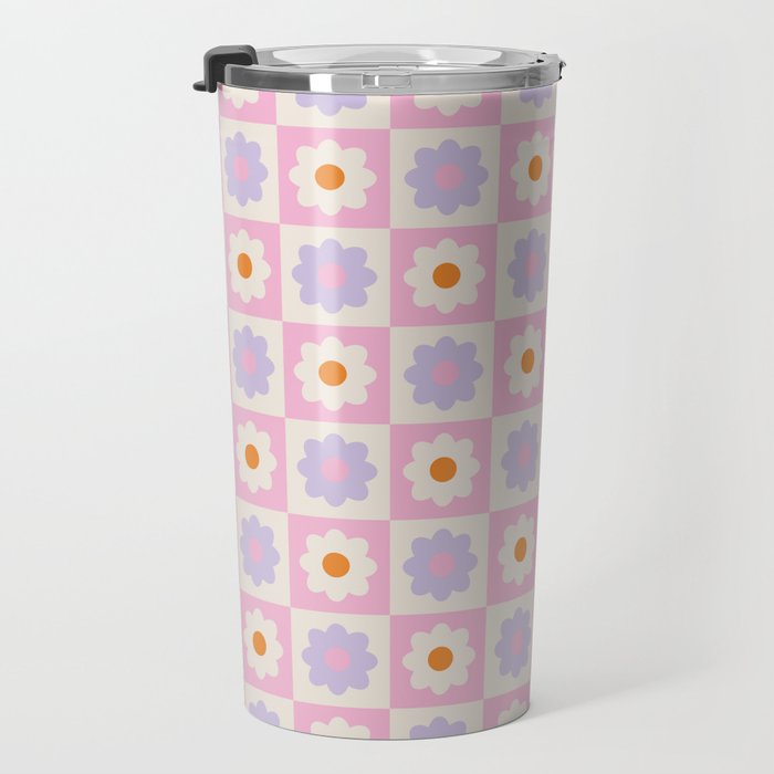Retro Flower Pattern II Travel Mug Gallery Image 3