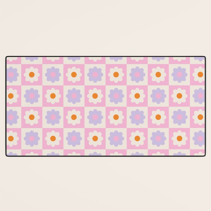 Retro Flower Pattern II Desk Mat Gallery Image 3
