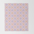 Retro Flower Pattern II Throw Blanket Gallery Image 2