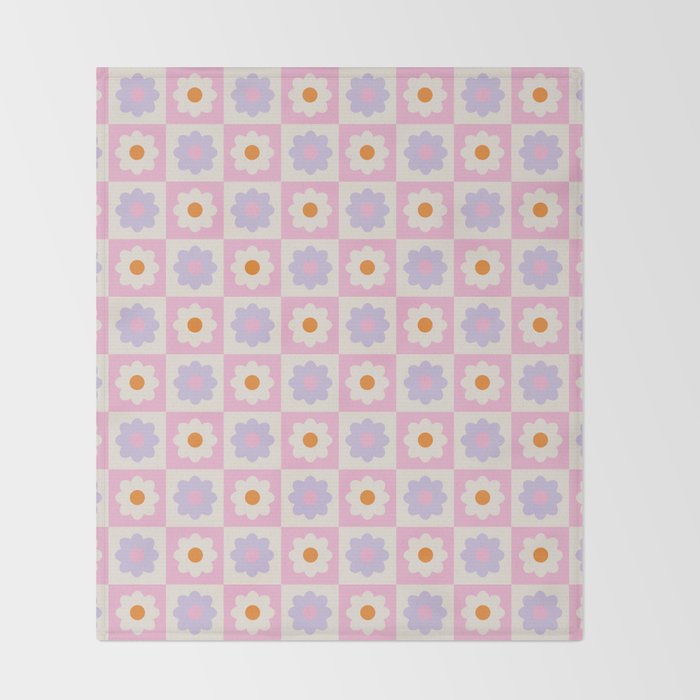 Retro Flower Pattern II Throw Blanket Gallery Image 2