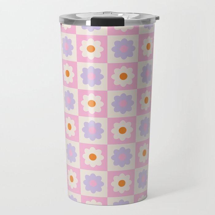 Retro Flower Pattern II Travel Mug Gallery Image 1