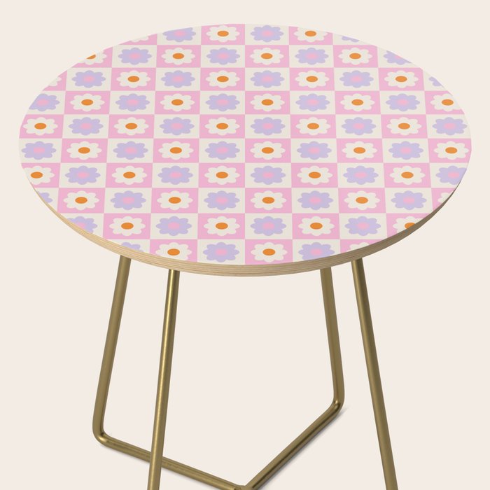 Retro Flower Pattern II Side Table Gallery Image 2
