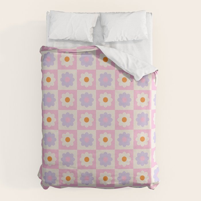 Retro Flower Pattern II Duvet Cover Gallery Image 1