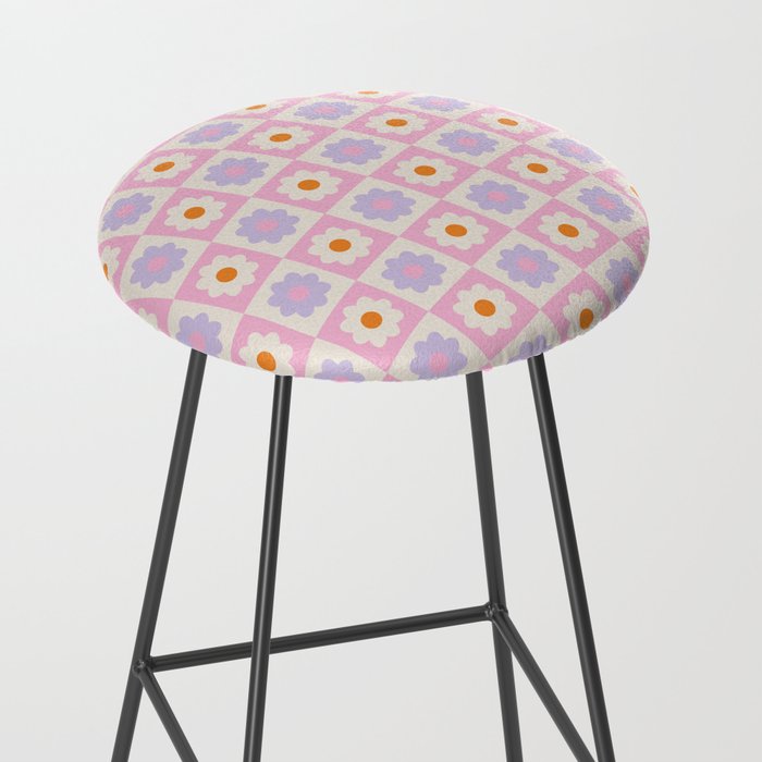 Retro Flower Pattern II Stool Gallery Image 2