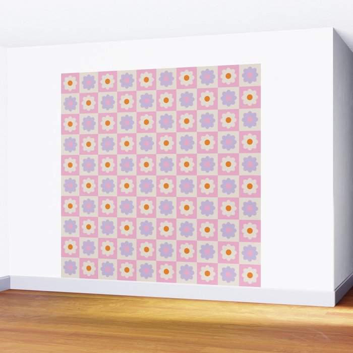 Retro Flower Pattern II Wall Mural Gallery Image 2