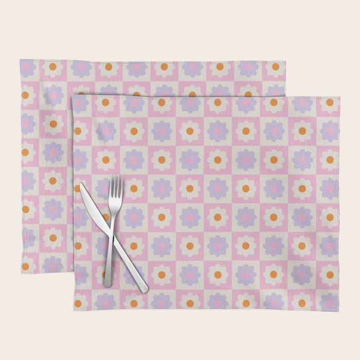 Retro Flower Pattern II Placemat Gallery Image 1