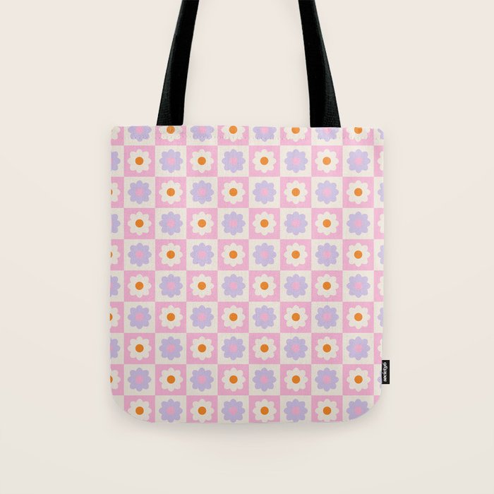 Retro Flower Pattern II Tote Bag Gallery Image 1