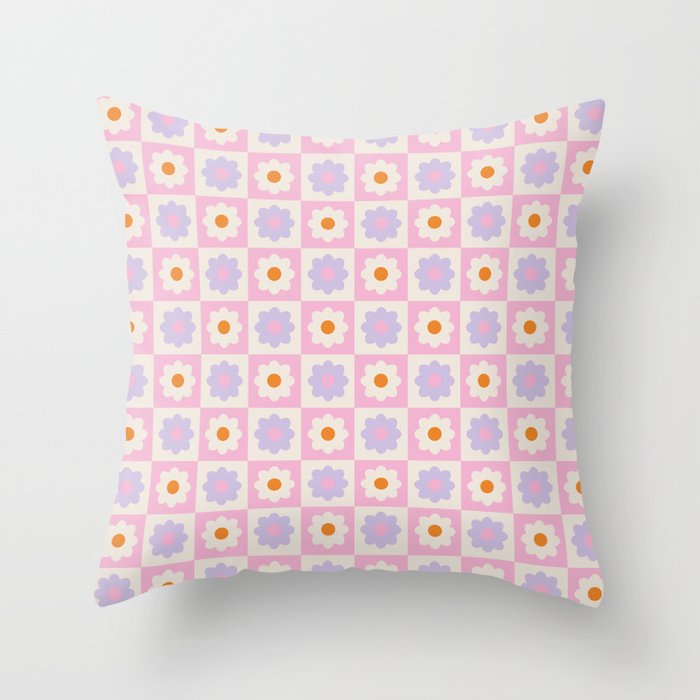 Retro Flower Pattern II Throw Pillow Gallery Image 6