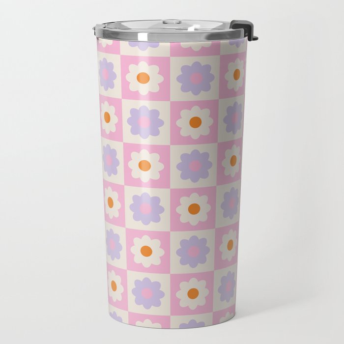 Retro Flower Pattern II Travel Mug Gallery Image 2