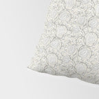 Lotus Block Print Floral - Beige White Pillow Sham Gallery Image 4
