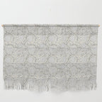 Lotus Block Print Floral - Beige White Wall Hanging Gallery Image 1