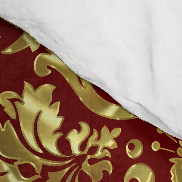Red & Gold Floral Damasks Pattern Comforter Gallery Image 4