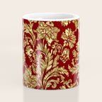 Red & Gold Floral Damasks Pattern Coffee Mug Gallery Image 4
