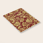 Red & Gold Floral Damasks Pattern Notebook Gallery Image 3