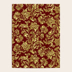 Red & Gold Floral Damasks Pattern Poster Gallery Image 4