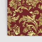 Red & Gold Floral Damasks Pattern Poster Gallery Image 3