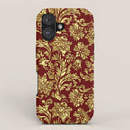 Red & Gold Floral Damasks Pattern iPhone Case Gallery Image 1