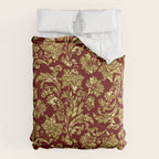 Red & Gold Floral Damasks Pattern Comforter Gallery Image 6