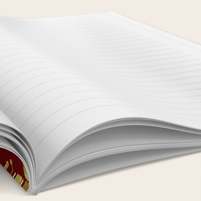 Red & Gold Floral Damasks Pattern Notebook Gallery Image 2