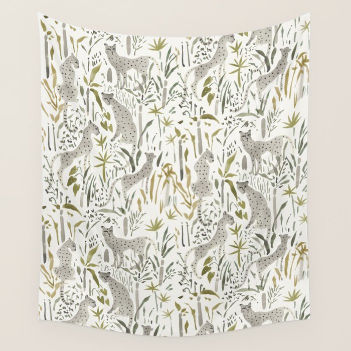 Grey Cheetahs Wall Tapestry Gallery Image 1