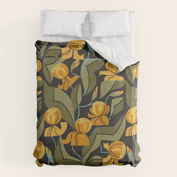 Gold Garden Iris Duvet Cover Gallery Image 1