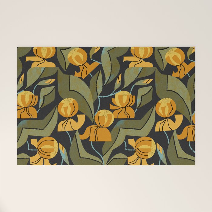 Gold Garden Iris Welcome Mat Gallery Image 1