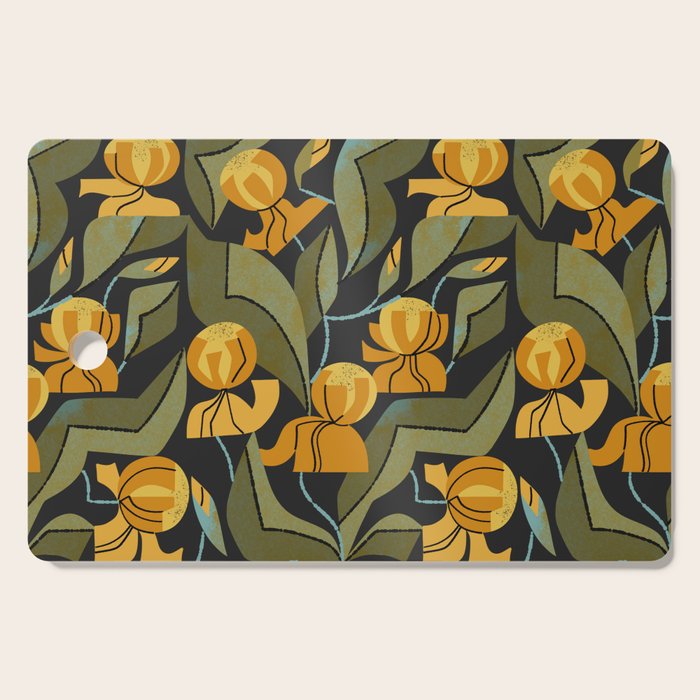 Gold Garden Iris Cutting Board Gallery Image 1