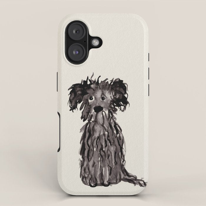 A scruffy little dog watercolor painting  iPhone Case