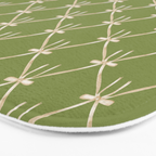 Bows & Ribbons Pattern XXIII Olive Green Bath Mat Gallery Image 3