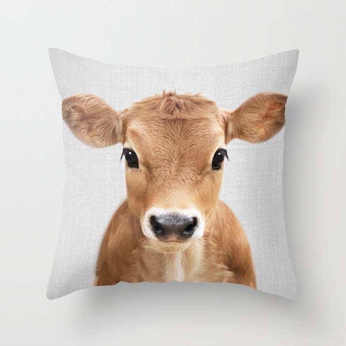 Calf - Colorful Throw Pillow Gallery Image 1