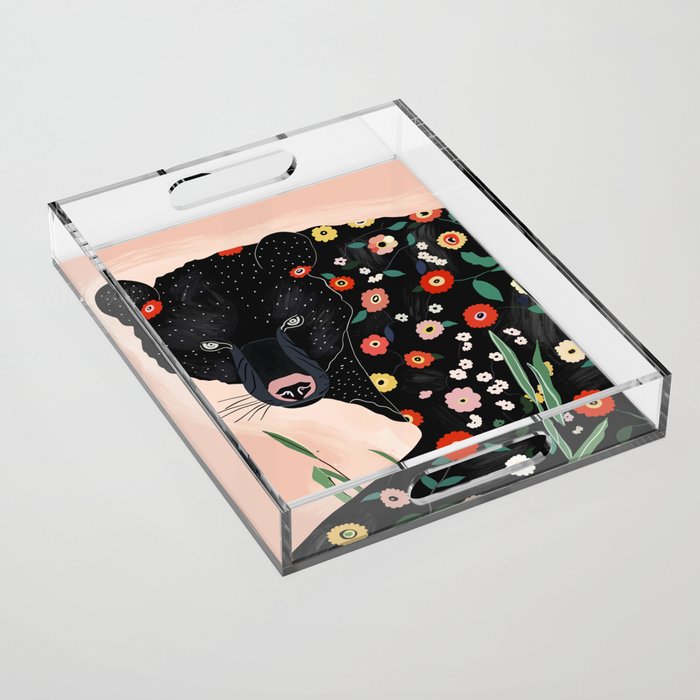 Floral Bear Acrylic Tray Gallery Image 1